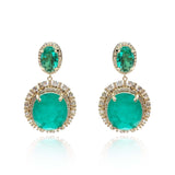 Gemma Flawed Emerald Clip Drop Earrings
