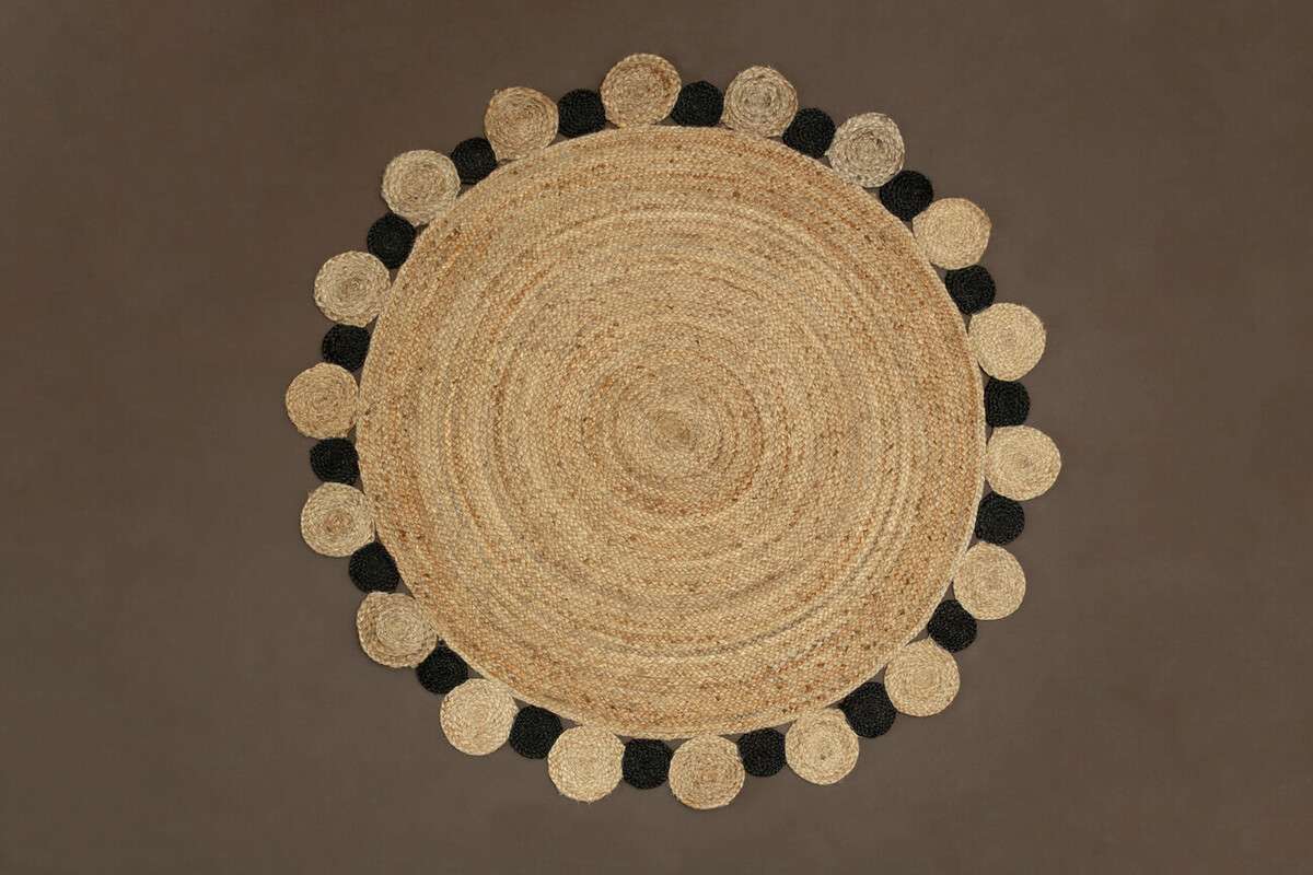 Bosie Demir Large Natural And Black Jute Rug