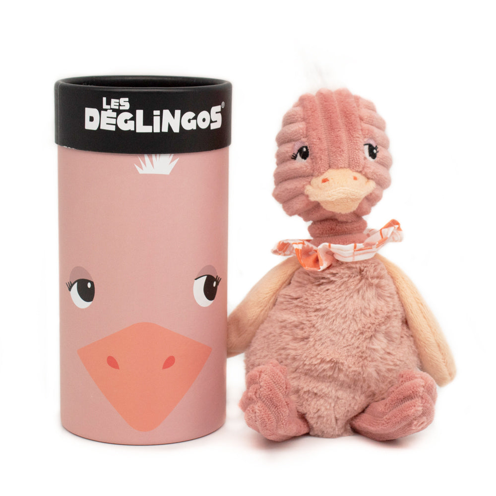 Les Déglingos Small Simply Plush in Box: Pomelos the Ostrich