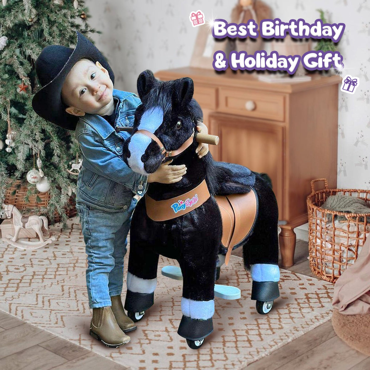 Horse Toy Age 3-5 Black （UK&EU in Stock）