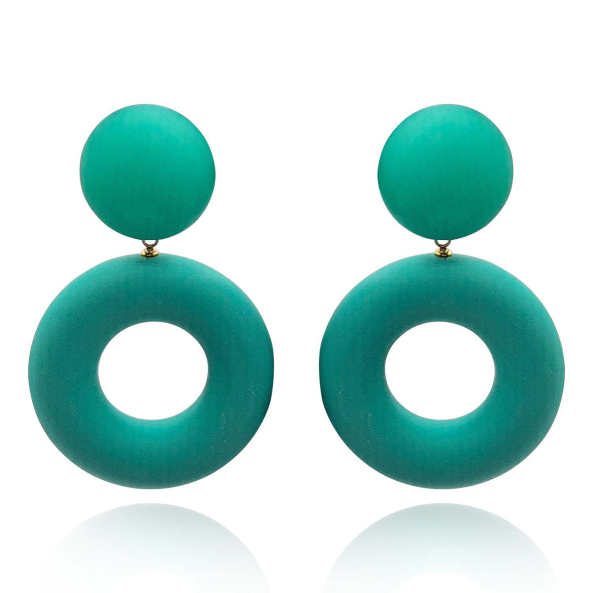 Lucia Turquoise Resin And Matte Rubber Clip Drop Earrings