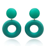 Lucia Turquoise Resin And Matte Rubber Clip Drop Earrings