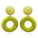 Lucia Chatreuse Resin And Matte Rubber Clip Drop Earrings