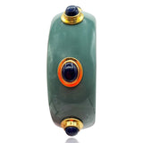 Renee Bangle in Turquoise Resin and Lapis Stones