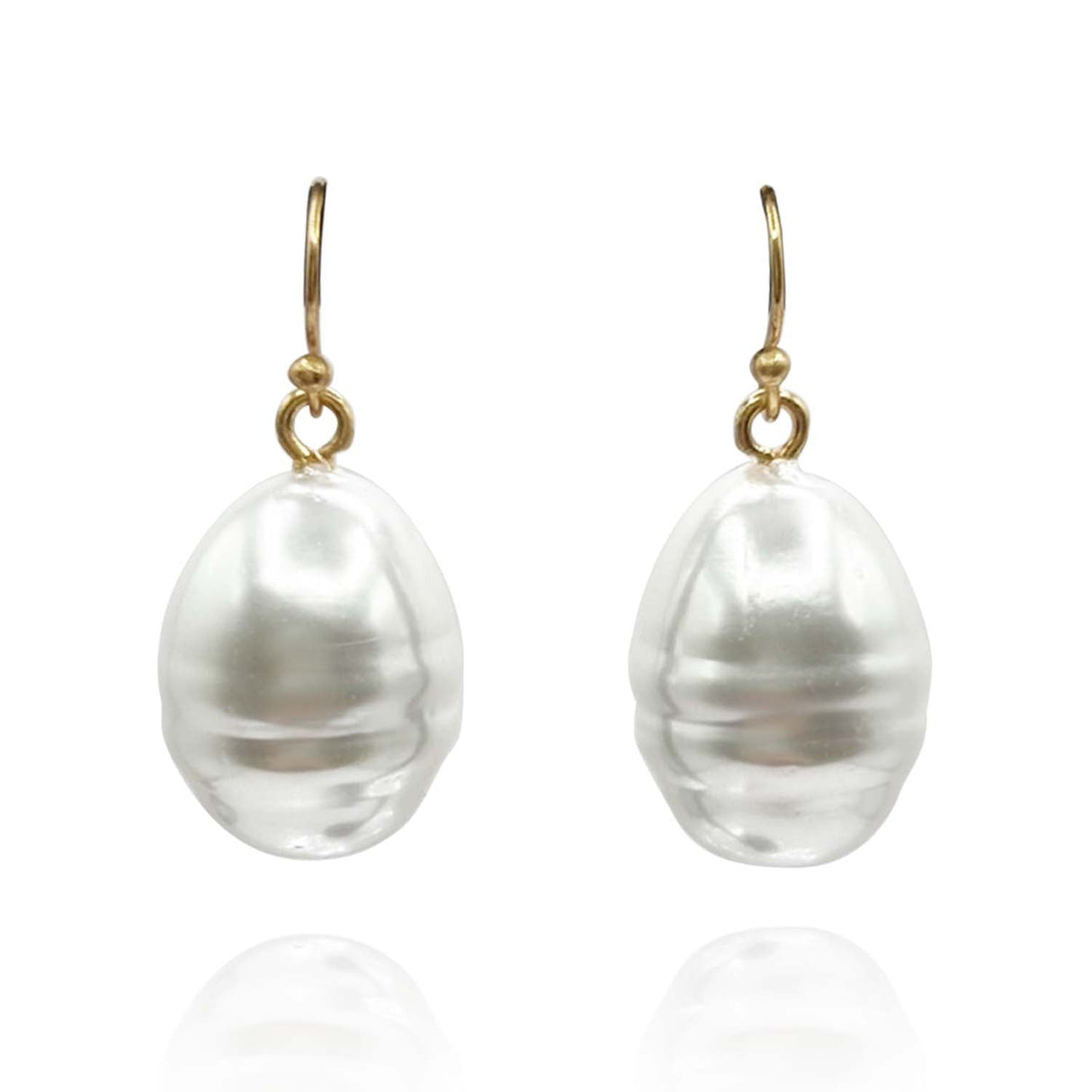 Marcella Grey Baroque Glass Pearl Drop