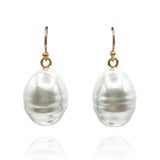 Marcella Grey Baroque Glass Pearl Drop