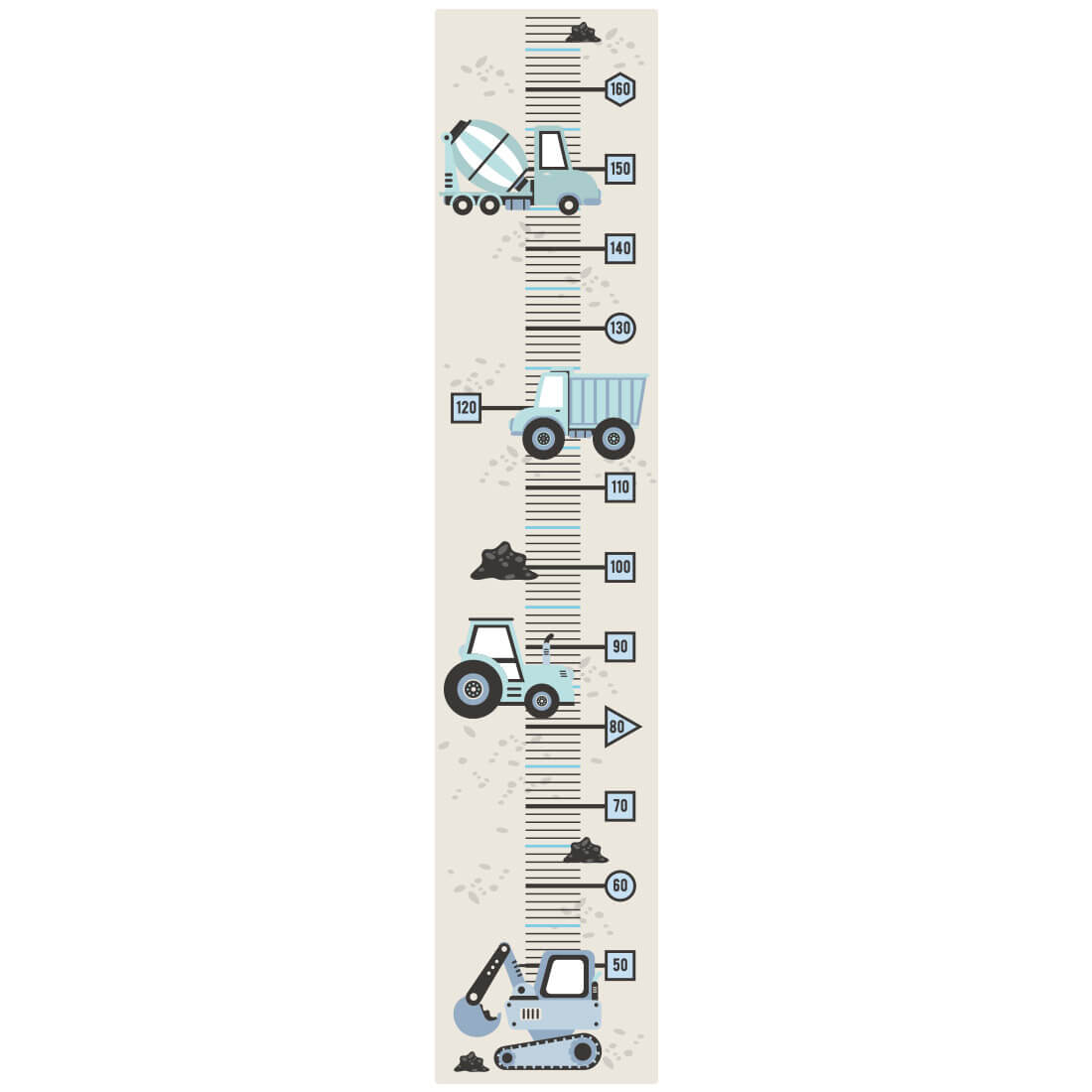 Height Measure | Blue Construction Vehicles