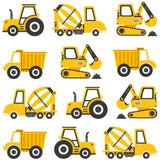 Wall Stickers | Yellow Construction Vehicles