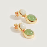 Green Aventurine and Moonstone Earrings.