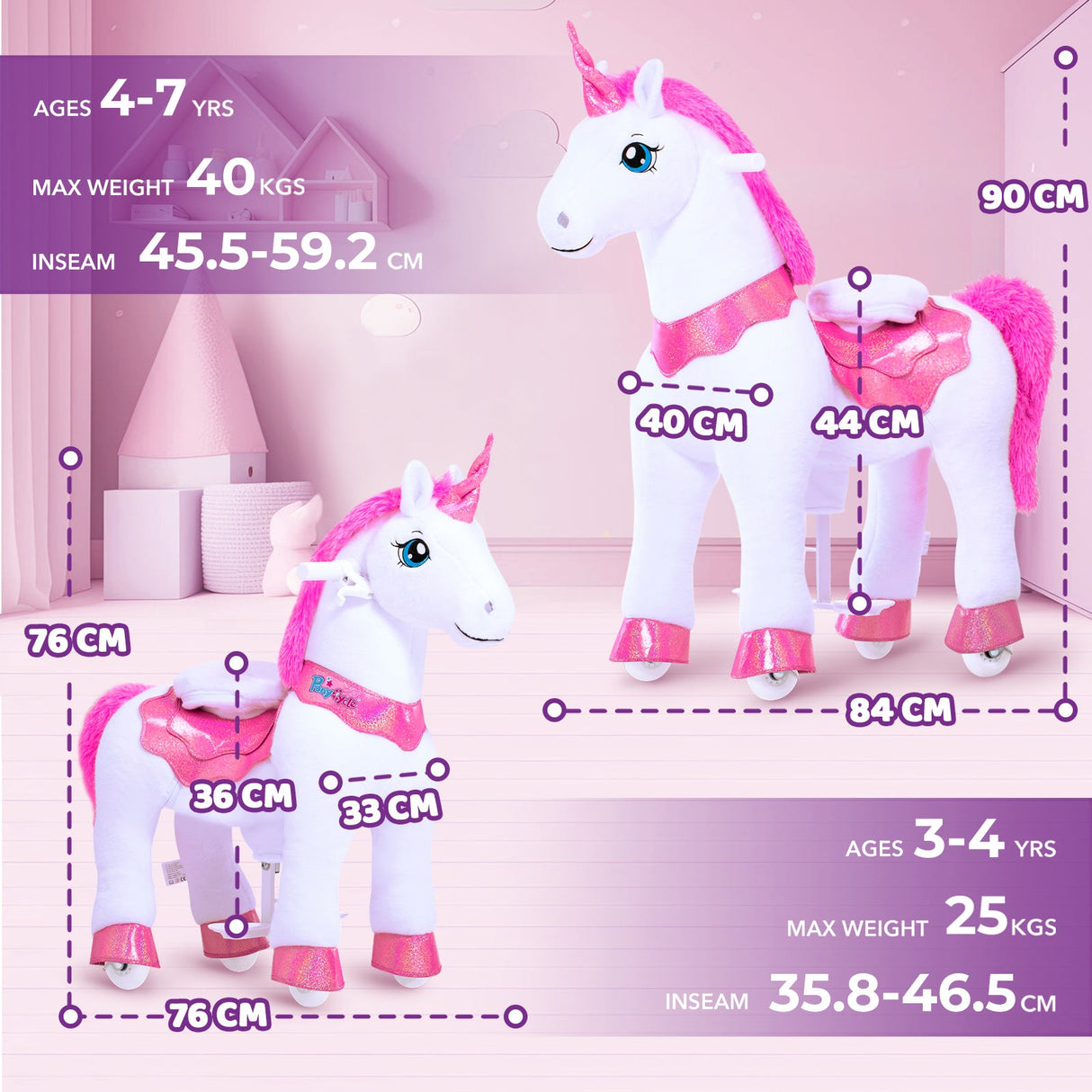 Model E Ride-on Unicorn Toy Age 4-8