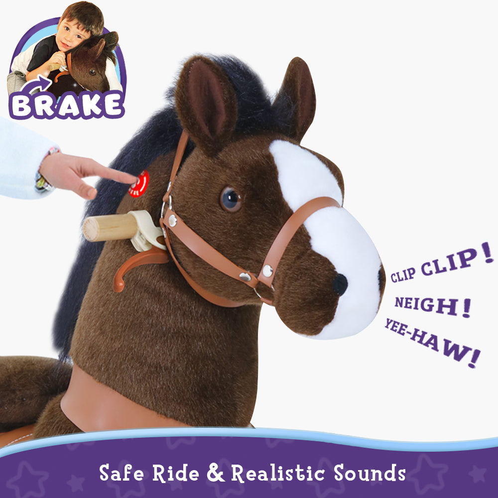 Ride-on Horse Toy Age 3-5 Chocolate（UK&EU in Stock）
