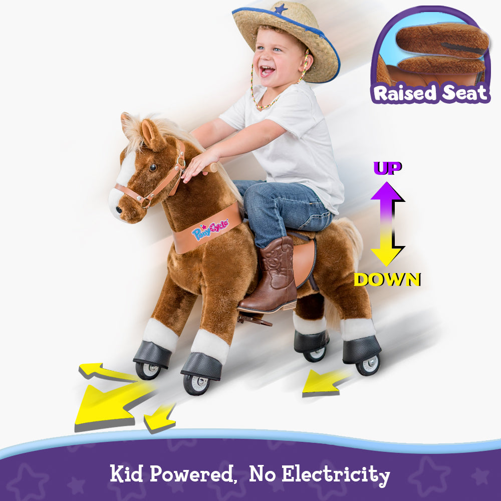 Ride-on Pony Toy Age 3-5 Brown（UK&EU in Stock）