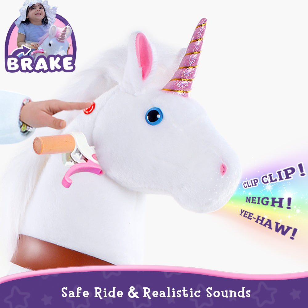 Unicorn Riding Toy Age 4-8 White（UK&EU in Stock）