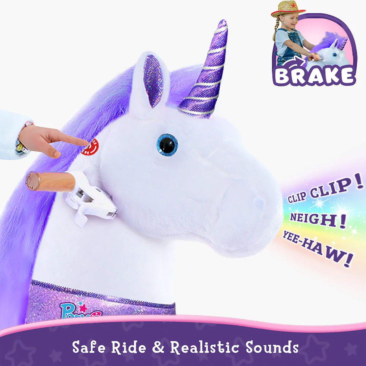 Ride-on Unicorn Age 3-5 Purple（UK&EU in Stock）