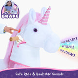 Ride-on Plush Unicorn Age 4-8 Pink（UK&EU in Stock）
