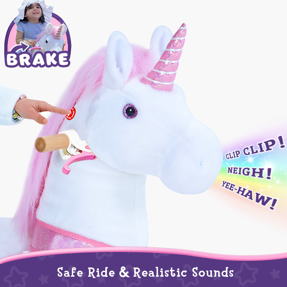 Ride-on Plush Unicorn Age 4-8 Pink（UK&EU in Stock）
