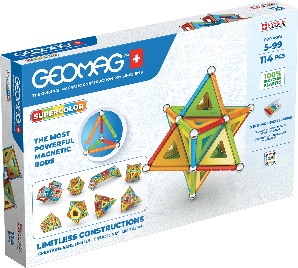 Geomag Supercolor Panels - 114 Pieces Set