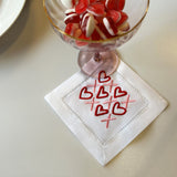 Heart & Kisses Embroidered Cocktail Napkins | Set of 2 Designs