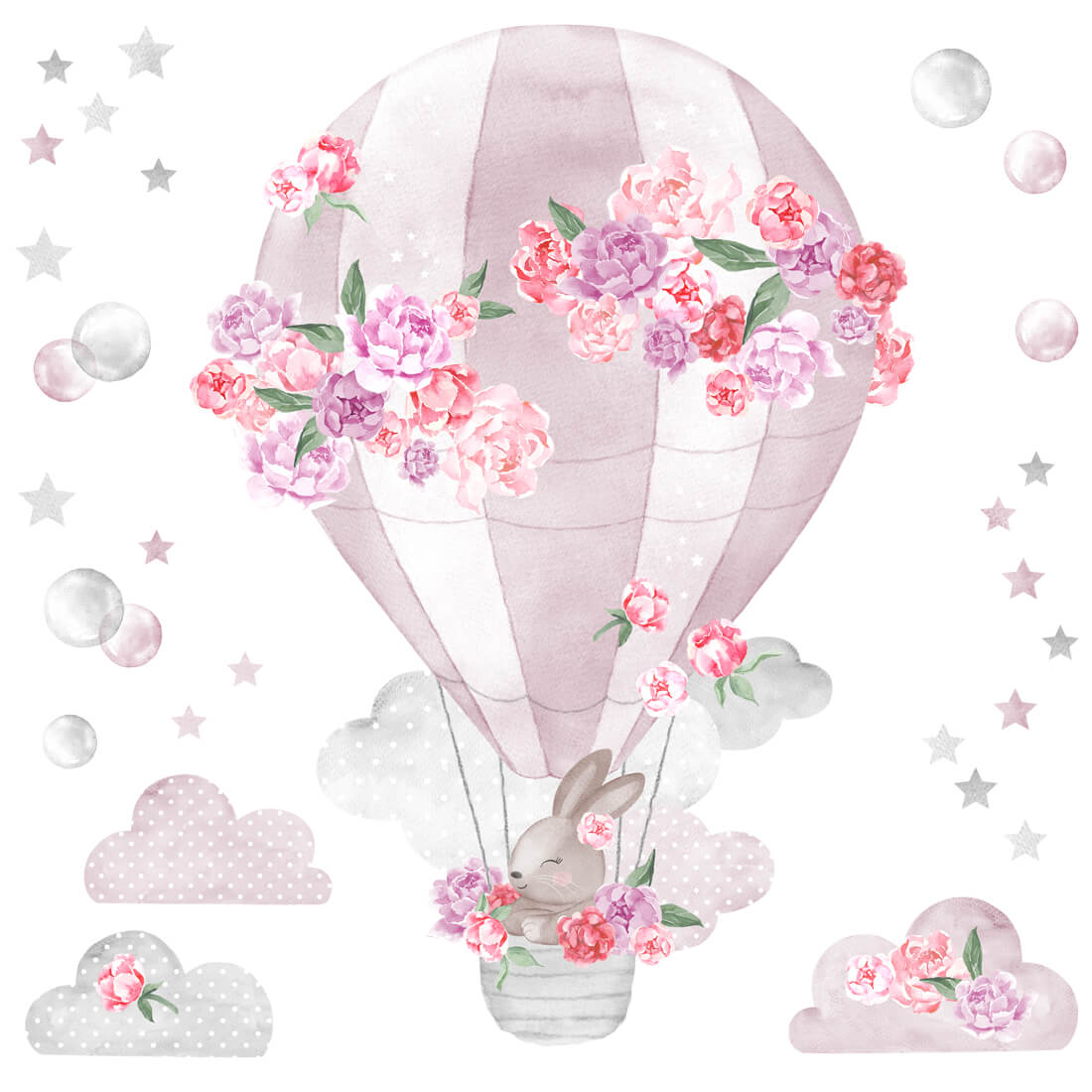 Wall Sticker | Hot Air Balloon Pink