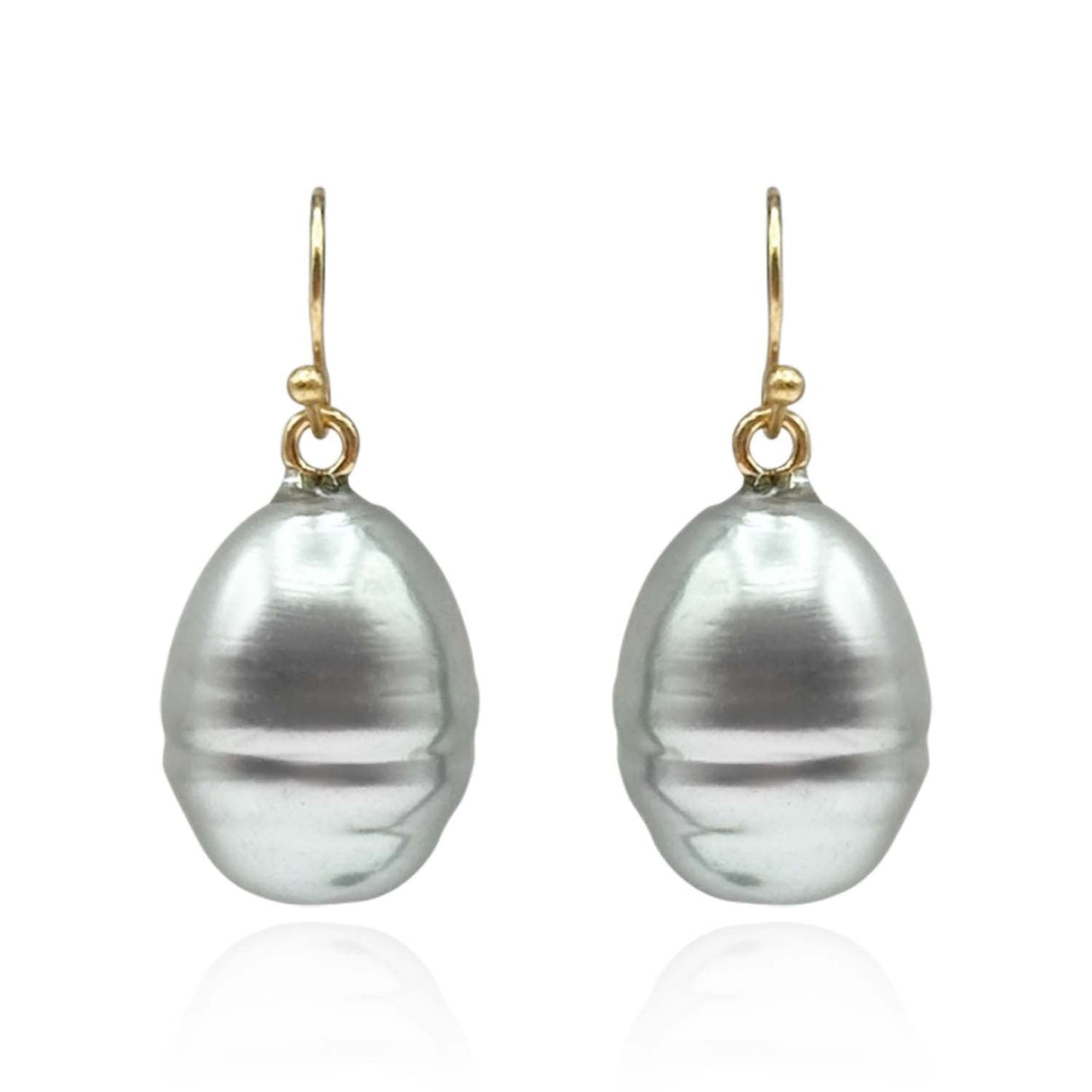 Marcella Grey Baroque Glass Pearl Drop