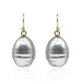 Marcella Grey Baroque Glass Pearl Drop