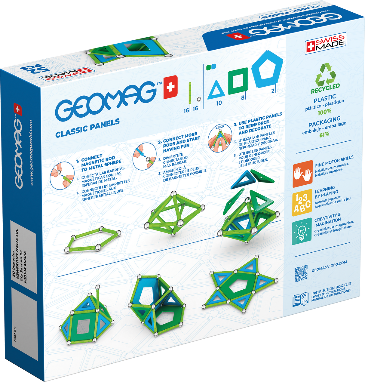 Geomag Classic Panels Recycled 52 Pieces Set