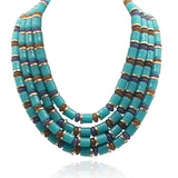 Zita Multi Strand Turquoise Multi Color Resin Necklace