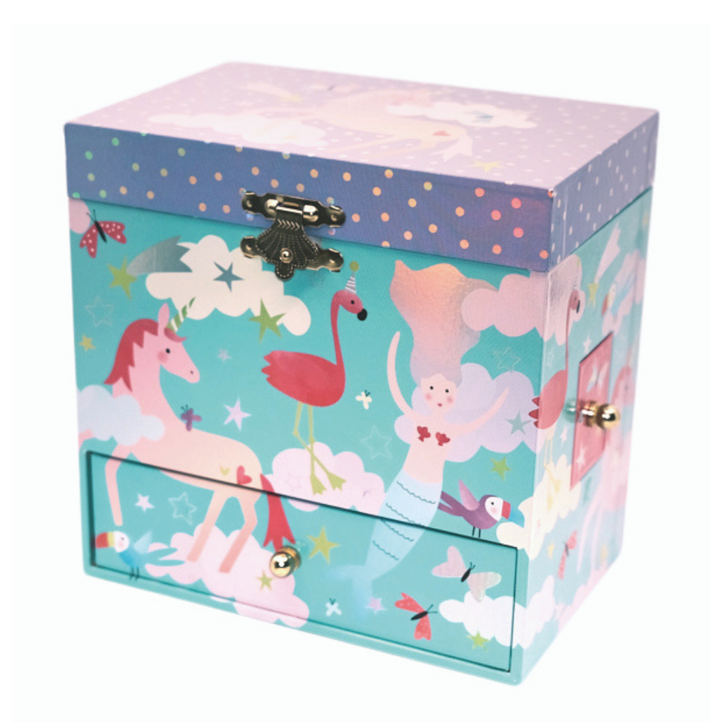 Musical Jewellery Box With 3 Drawers - Fantasy