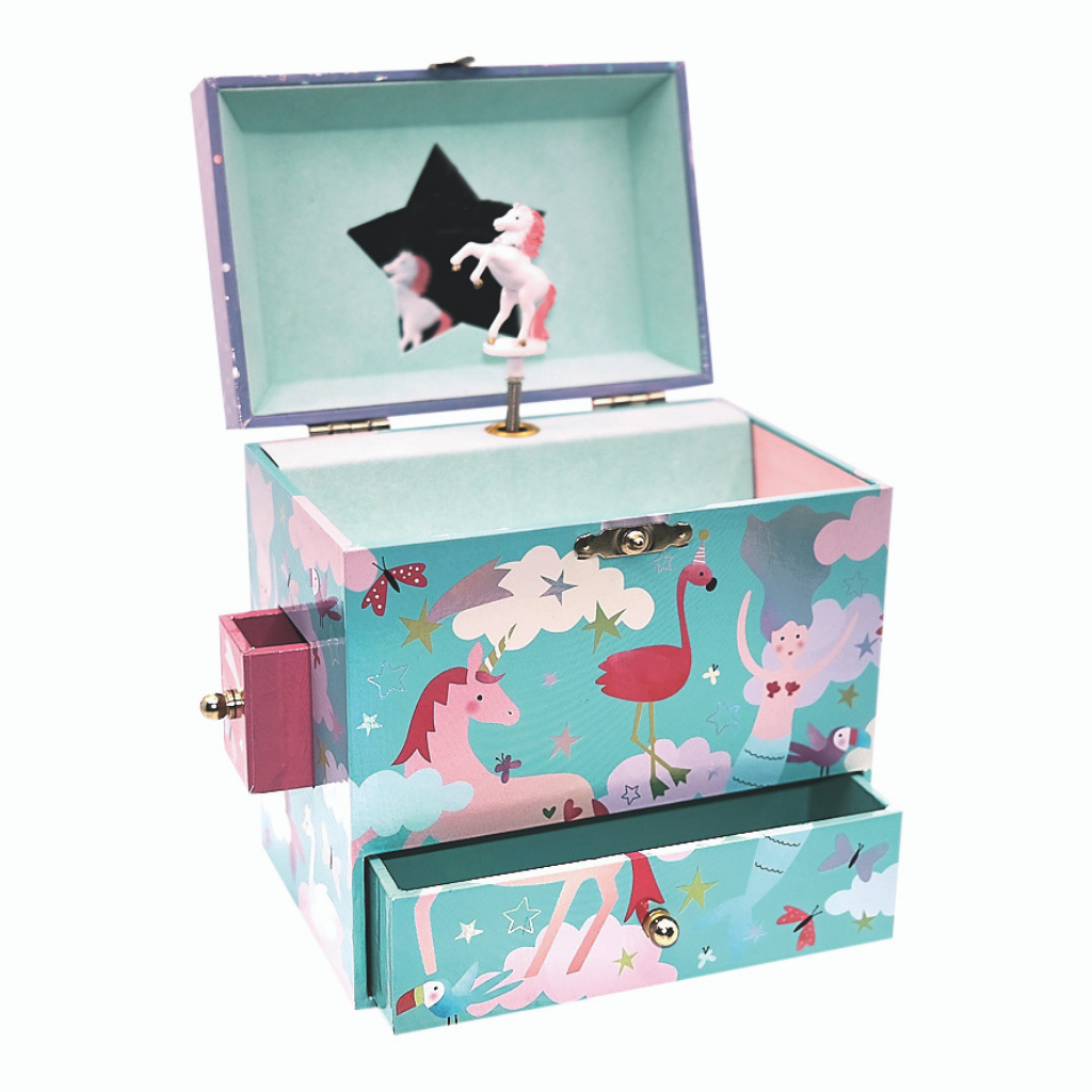Musical Jewellery Box With 3 Drawers - Fantasy