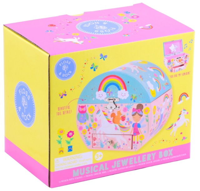 Musical Jewellery Box Oval Shape - Rainbow Fairy