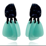 PATRIZIA LAPIS RESIN  PIERCED TOP EARRINGS WITH TURQUOISE RESIN DROPS