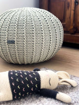 Knitted Pouffe, Medium | LIGHT OLIVE
