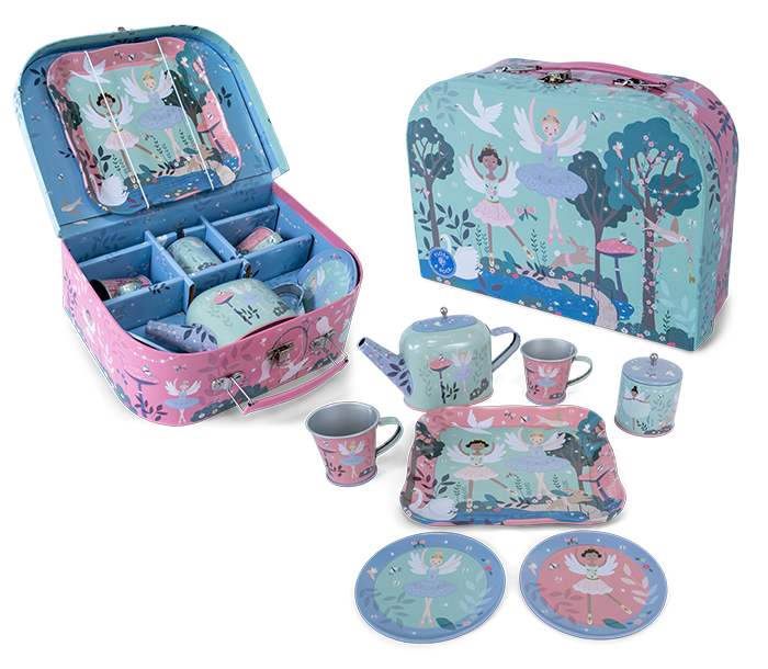 9 Piece Tin Tea Set - Enchanted