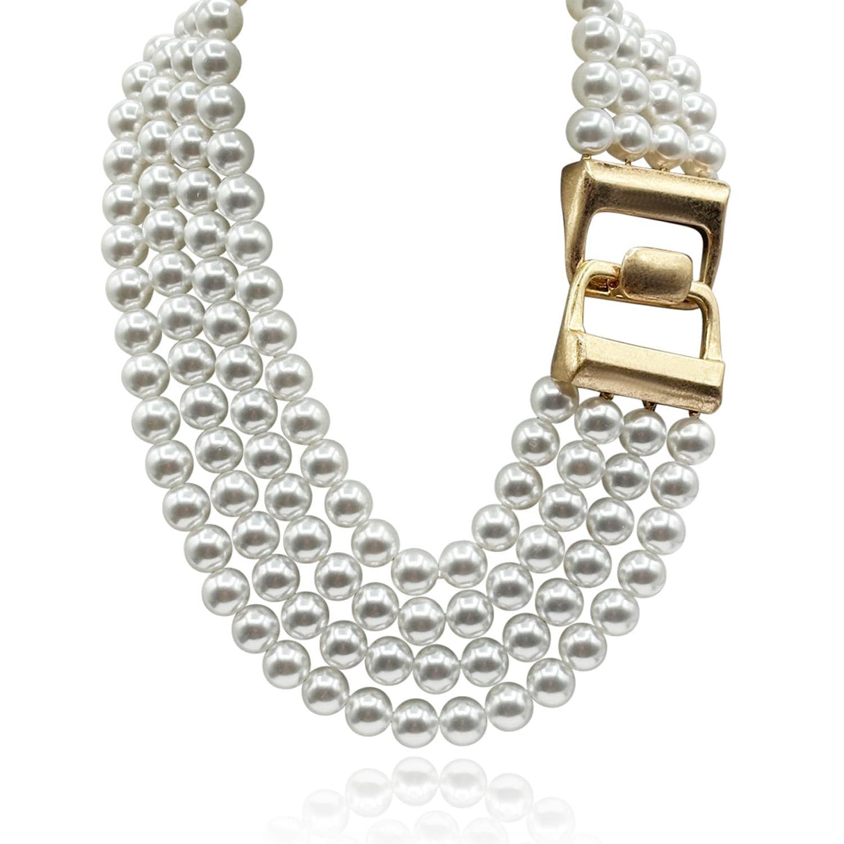 Irena Four Strand Pearl Resin Bead Nesting Necklace