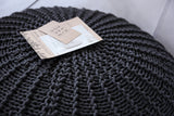 Knitted Pouffe, Medium | CHARCOAL