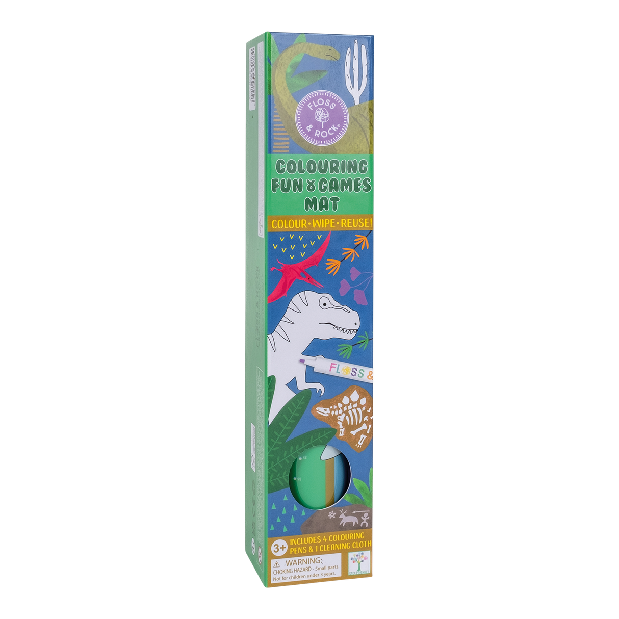 Colouring Fun & Games Mat - Dinosaur