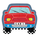 12 Piece Shaped Jigsaw in Shaped Box - Cars
