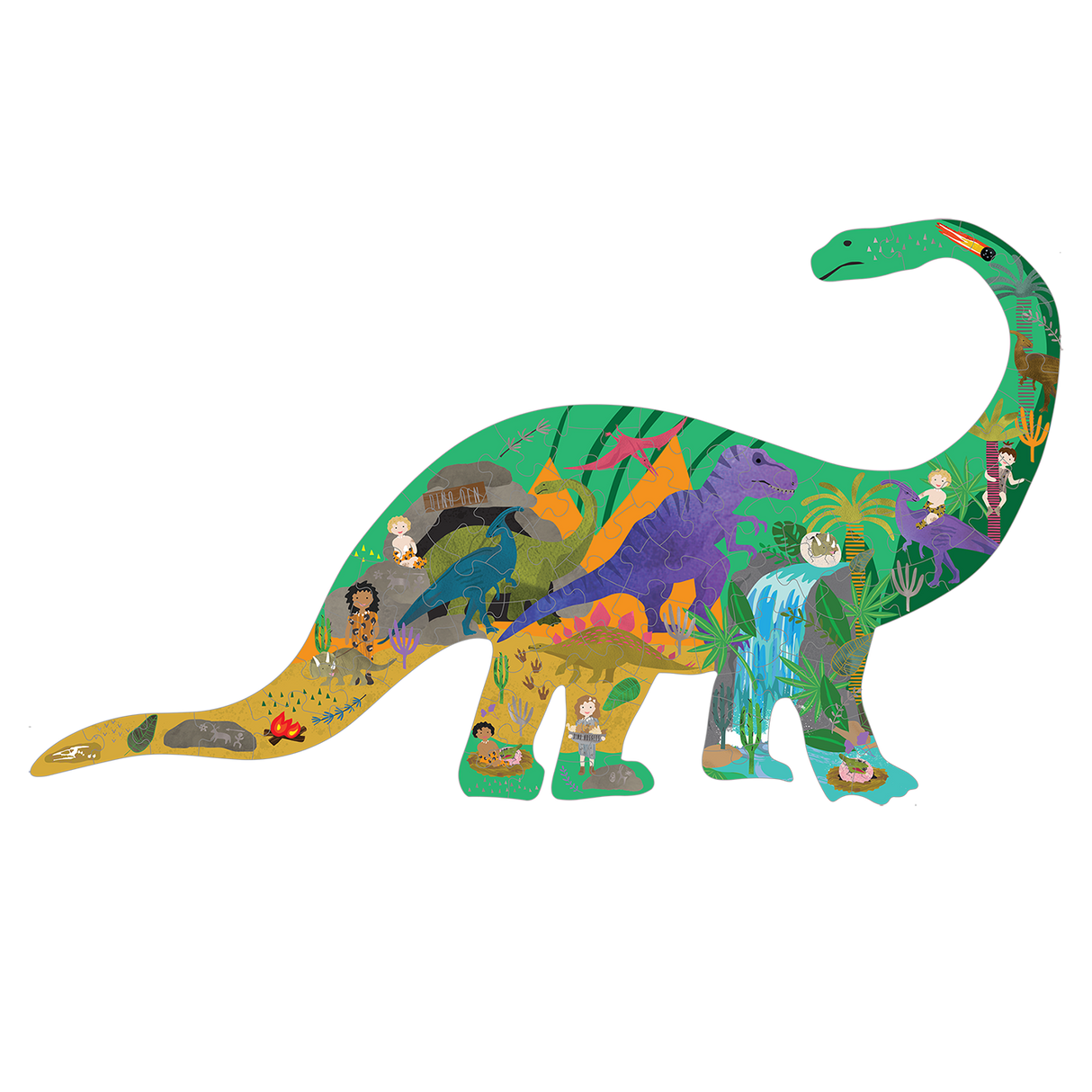 80 Piece Shaped Jigsaw in Shaped Box - Dino