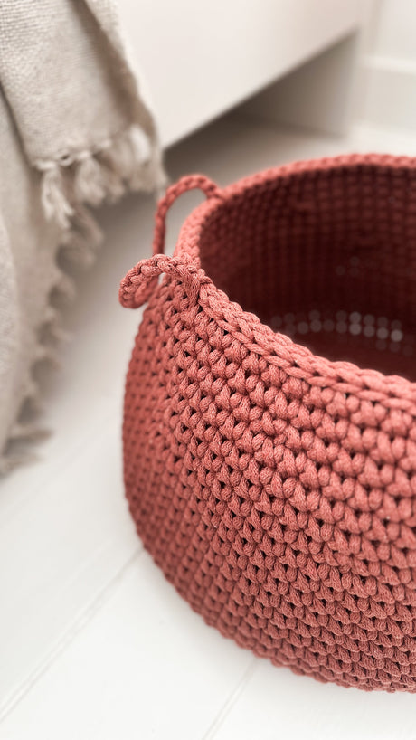 Crochet Basket, Size L | TERRACOTTA