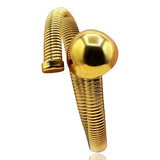 Gold Cobra Bracelet With Dome Accent