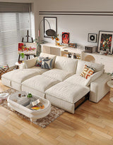 Acosta Corner Sofa Bed With Storage, Suede