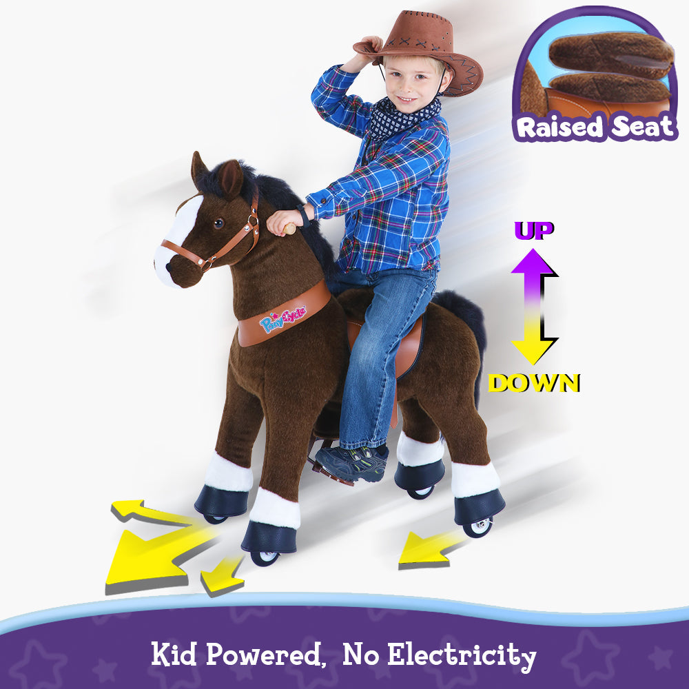 Ride-on Horse Toy Age 3-5 Chocolate（UK&EU in Stock）