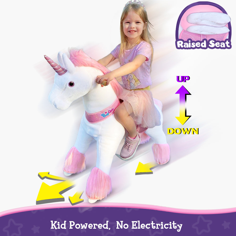 Ride-on Plush Unicorn Age 4-8 Pink（UK&EU in Stock）