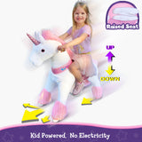Ride-on Plush Unicorn Age 4-8 Pink（UK&EU in Stock）