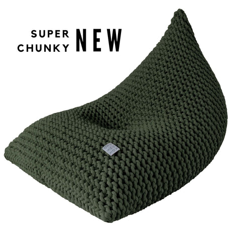 Chunky Knitted Bean Bag | OLIVE GREEN
