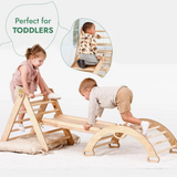 4in1 Montessori Climbing Frame: Triangle Ladder + Climbing Arch + Slide Board + Cushion (1-3 Y.o)