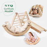 4in1 Montessori Climbing Frame: Triangle Ladder + Climbing Arch + Slide Board + Cushion (1-3 Y.o)