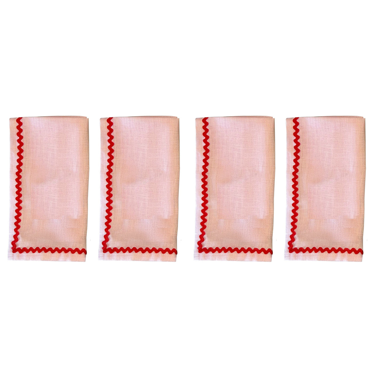Ric Rac Linen Napkins | Pink | Set of 2
