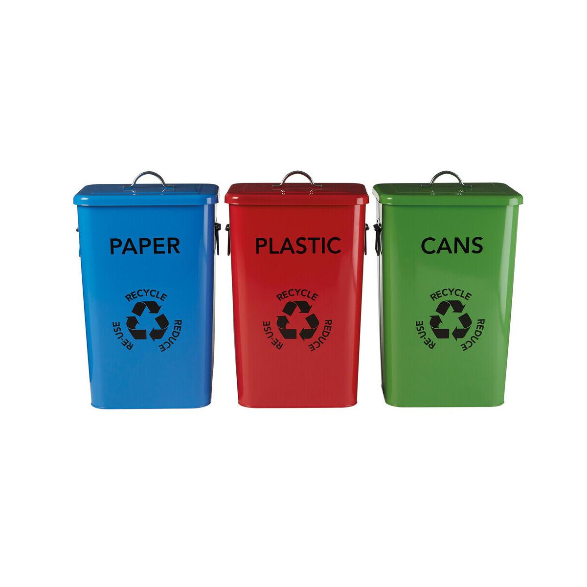 Rex Set of 3 Recycle Logo Bins