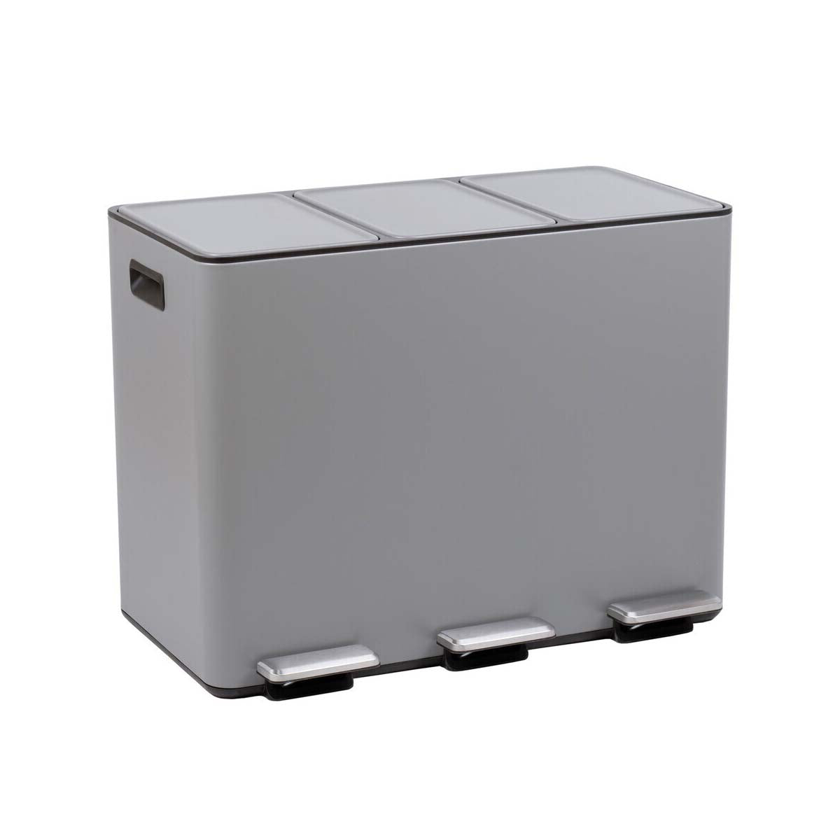 Rex 45Ltr Matt Grey Recycle Bin With 3 Compartments